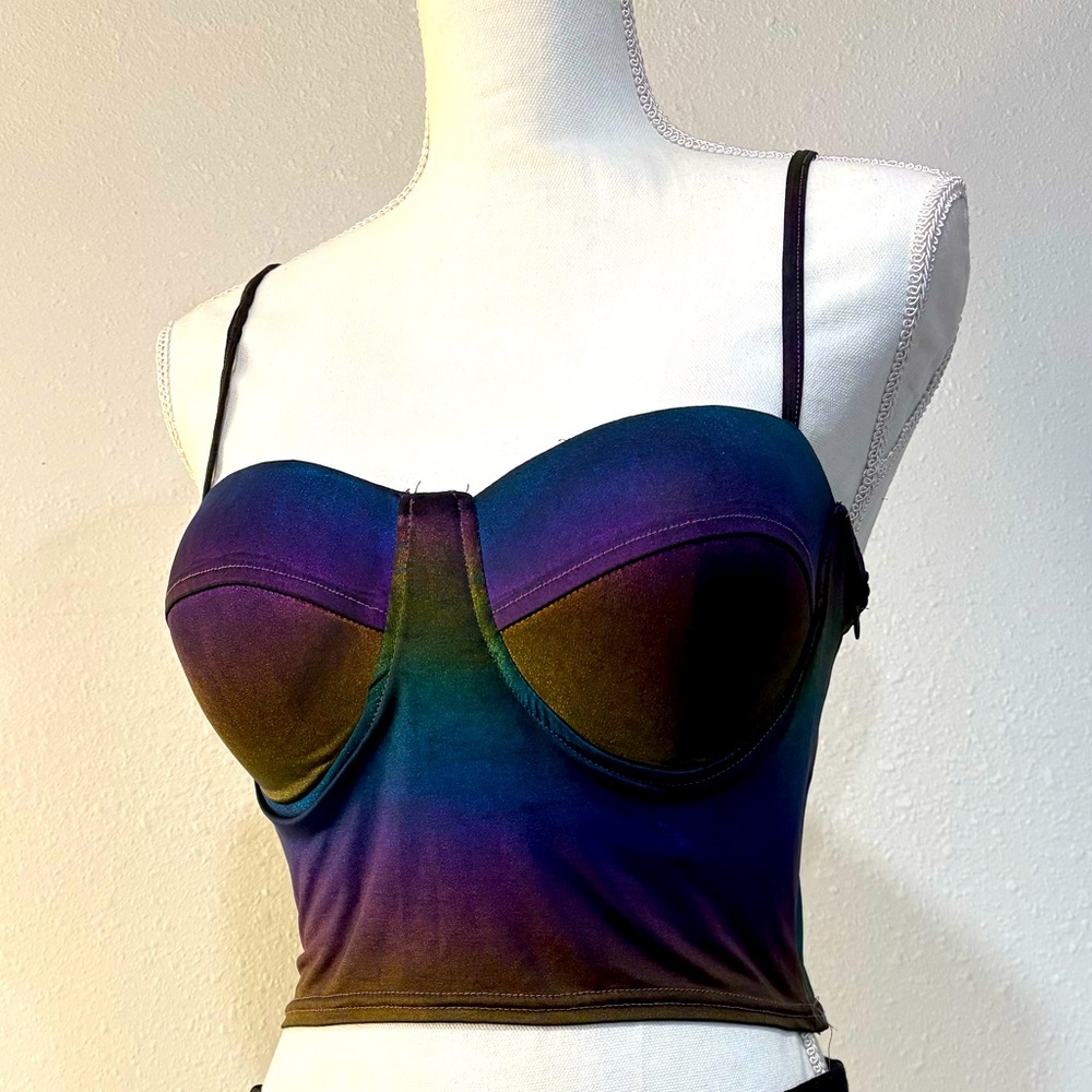 Rainbow bustier top